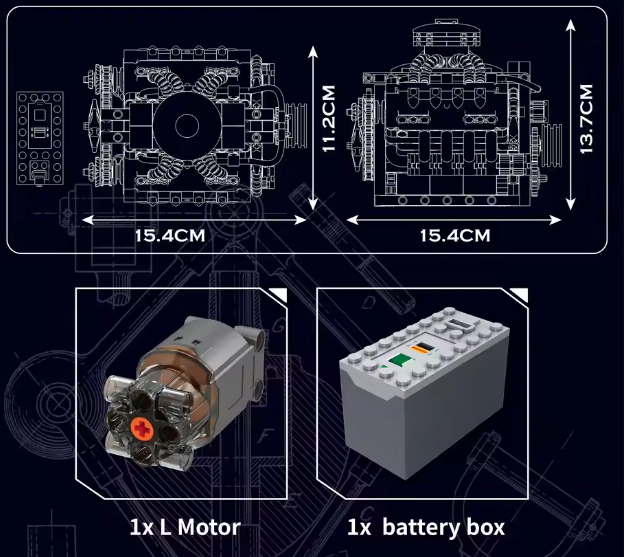 The Brick V8 Engine Set